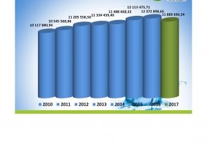 Sprzedaż wody w złotych 2010-2017netto